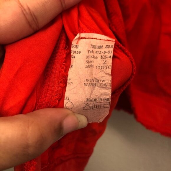 Kedem Sasson Raw Edge Boxy V-Neck Dolman Top - Picture 7 of 7